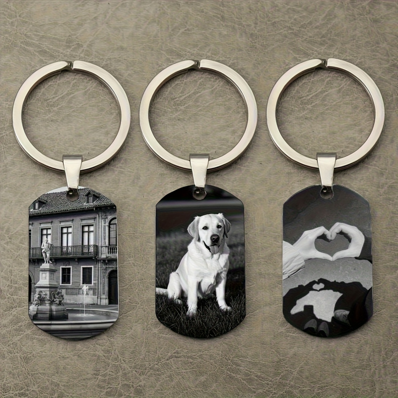 Initial Ring Custom - Aangepaste foto sleutelhanger gepersonaliseerde foto sleutelhanger
