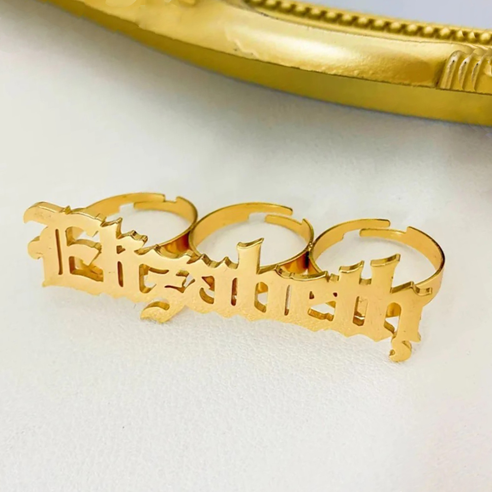 Aangepaste naam ring vrouwen k - Initial Ring Custom recensie en prijs