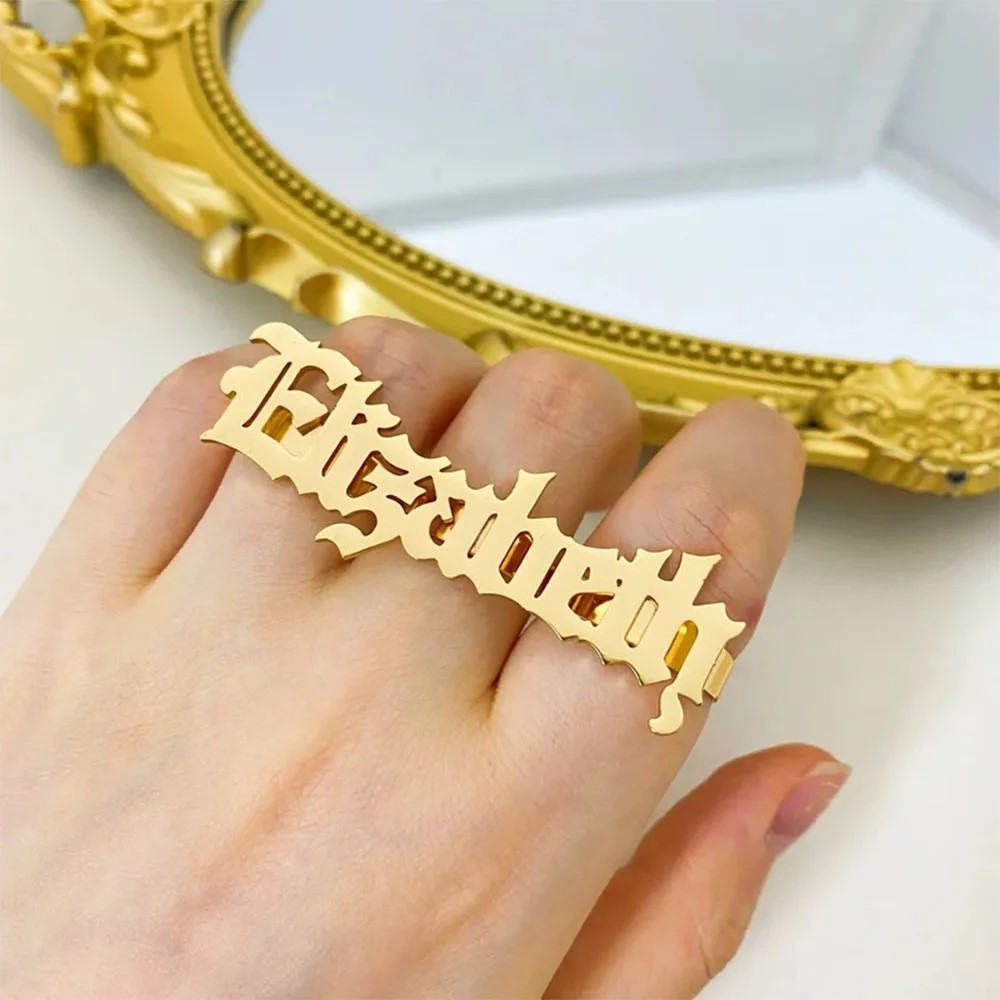 Aangepaste naam ring vrouwen k - Initial Ring Custom recensie en prijs