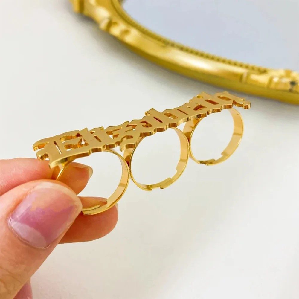 Aangepaste naam ring vrouwen k - Initial Ring Custom recensie en prijs